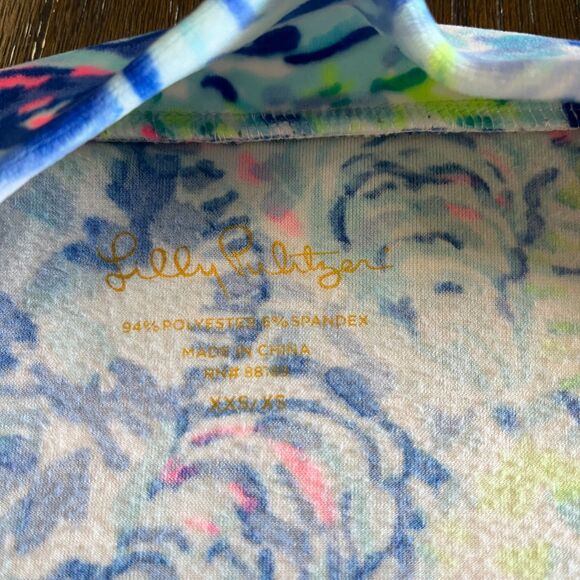 Lilly Pulitzer Elaine Velour Robe – Multi Ocean Commotion Print XXS/XS - Picture 3 of 13